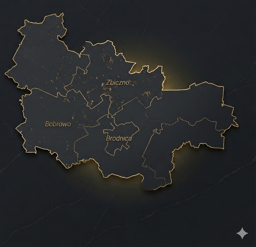 Mapa obszaru dojazdu